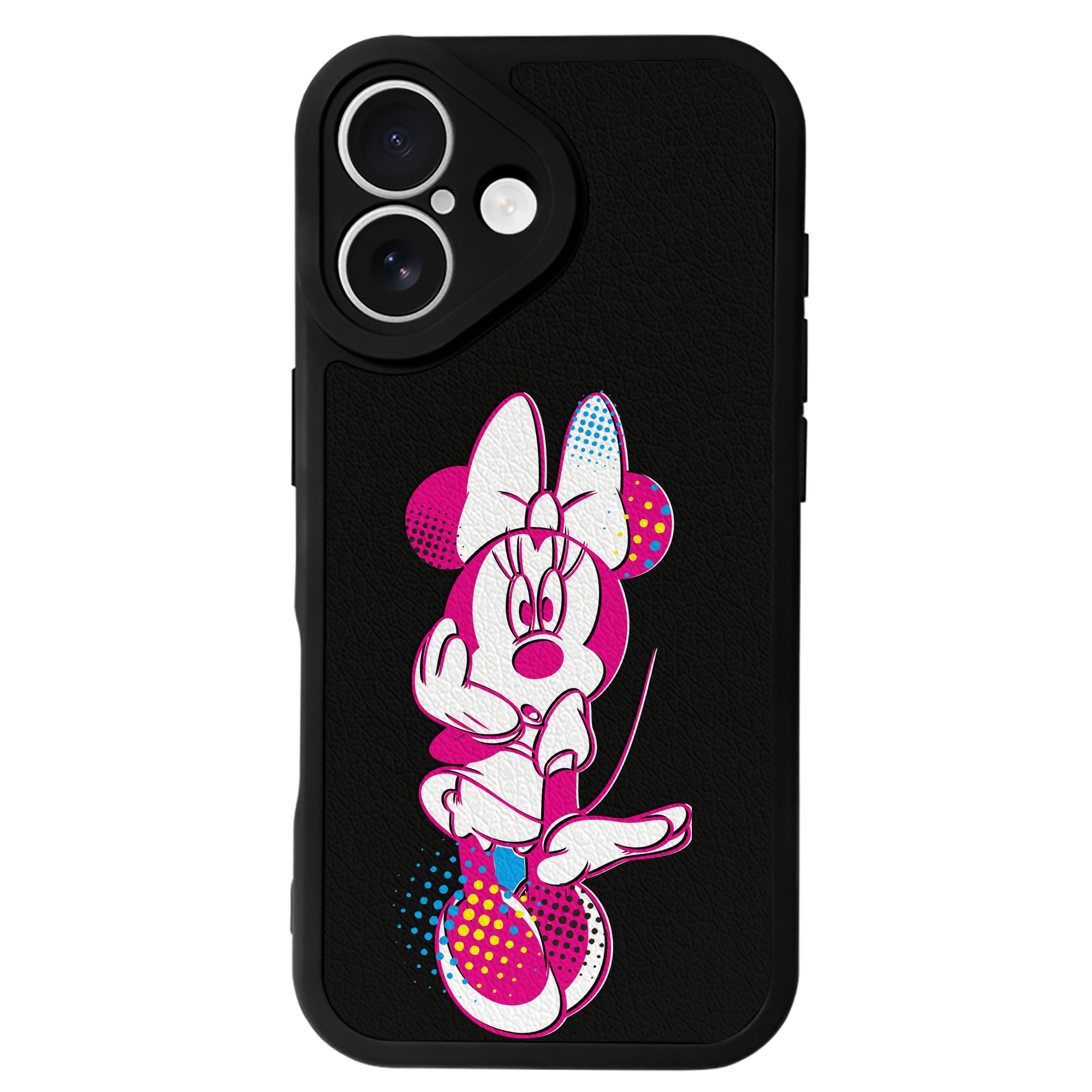 （画像用） ミッキーマウス Mickey Mouse 【iPhone 16シリーズ対応】シリコンスマホケース（レザー調） 材質：シリコン